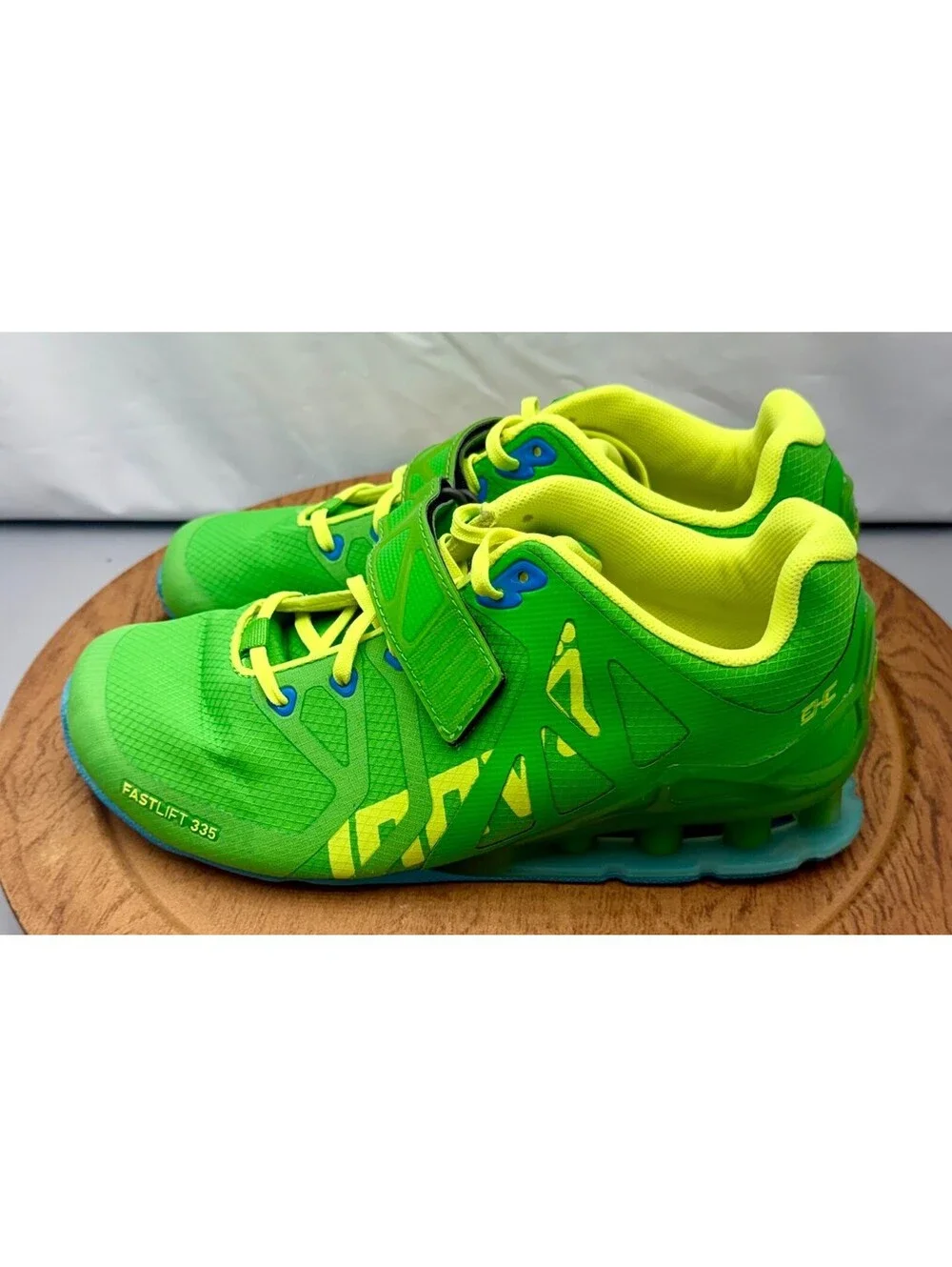 INOV-8 Fastlift 335 Green Yellow Power Weight Lifting Shoes Womens 8.5 Men 7